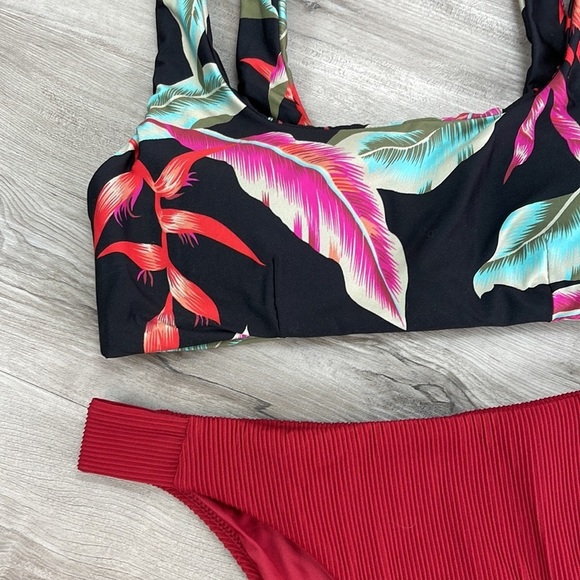 ☀️VOLCOM☀️RVCA☀️ FRONDS 4EVER CROP FADE OUT MEDIUM BIKINI SET - Picture 7 of 12